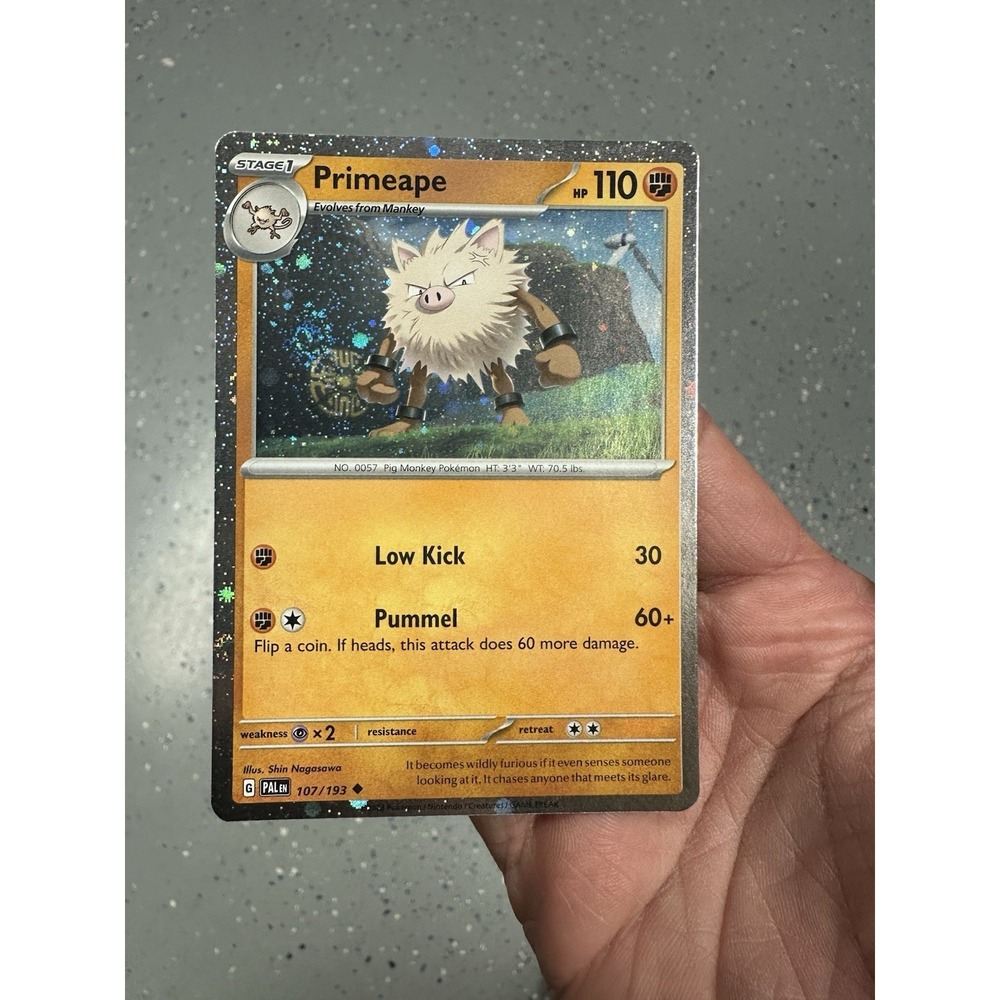 Primeape 107/193 Fart swirl 🌀 Cosmos Holo Exclusive Pokemon Paldea Evolved NM
